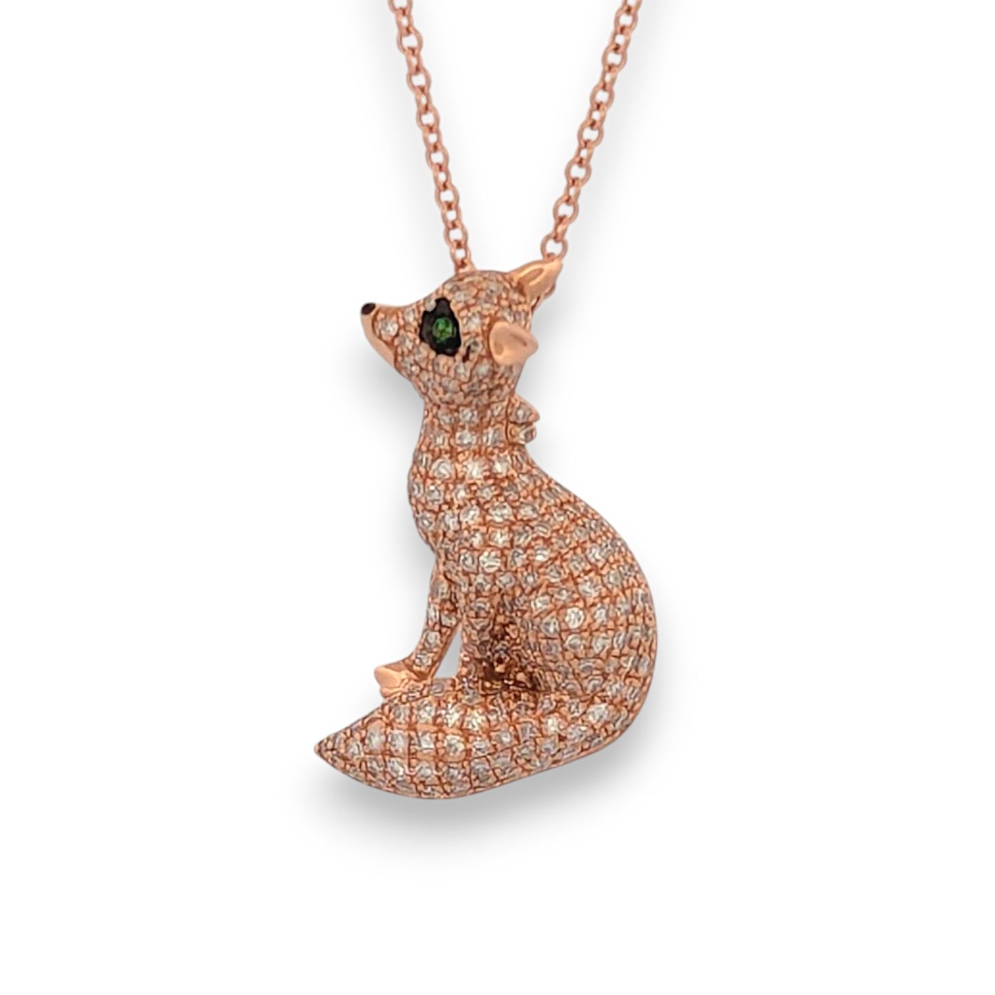 Forest | 14k Rose Gold | Tsavorite and Diamond | Necklace