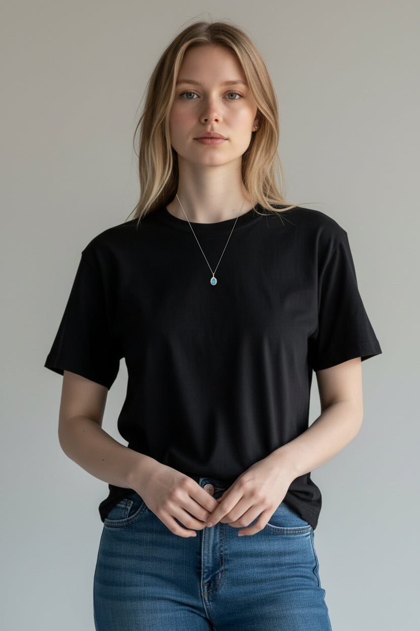 Monroe | 10K Yellow Gold | Topaz and Natural Diamond | Necklace