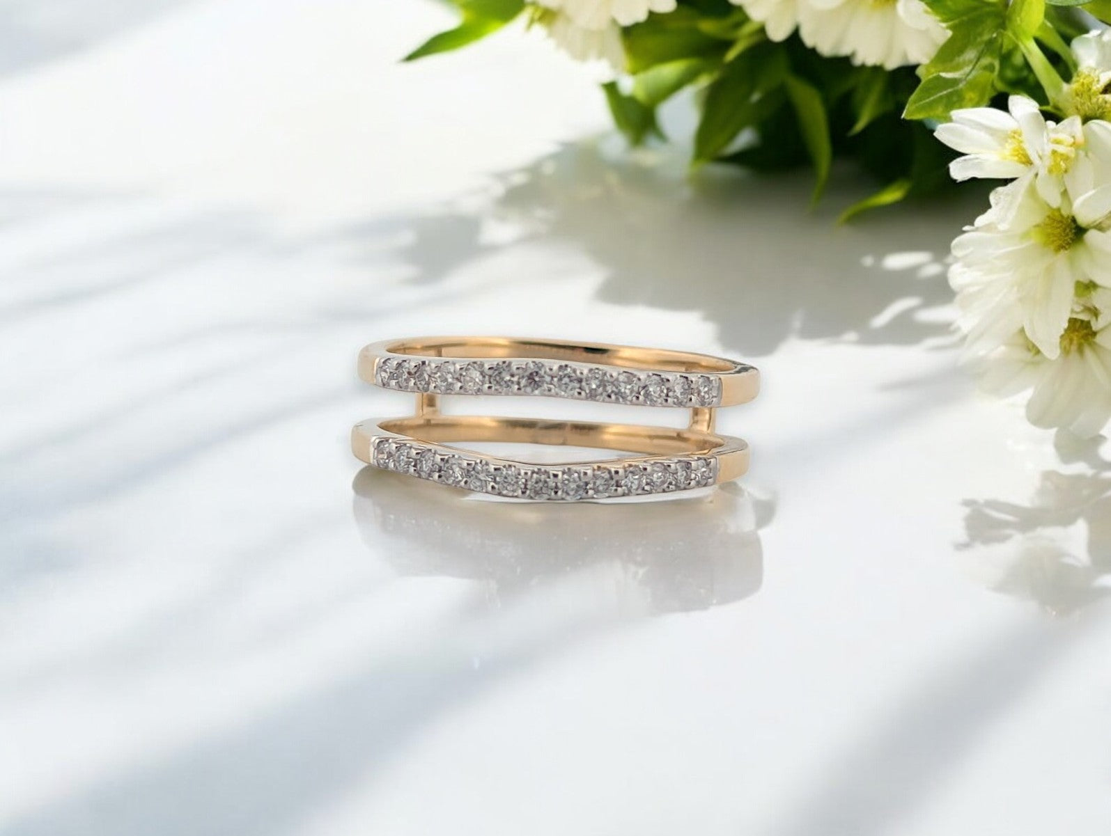 14k yellow gold wrap ring with .26 carat total weight natural diamonds