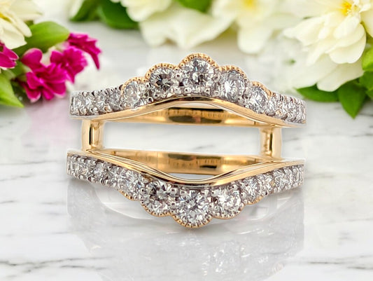 14k Yellow Gold Wrap Ring with 1.0 ctw Natural Diamonds – Size 7