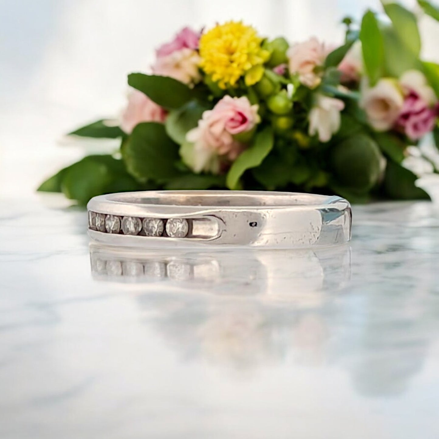 Gina | 10K White Gold | Natural Diamond | Ring