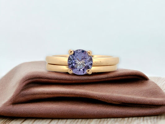 Vivienne | 14K Yellow Gold | Tanzanite and Natural Diamond | Ring