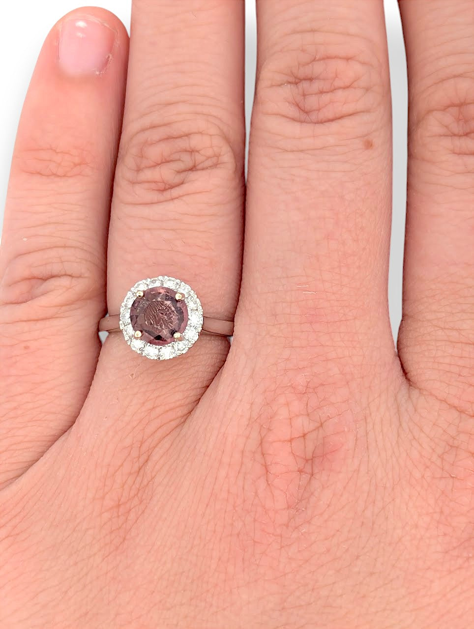 Sienna | 14K White Gold | Tourmaline and Natural Diamond | Ring