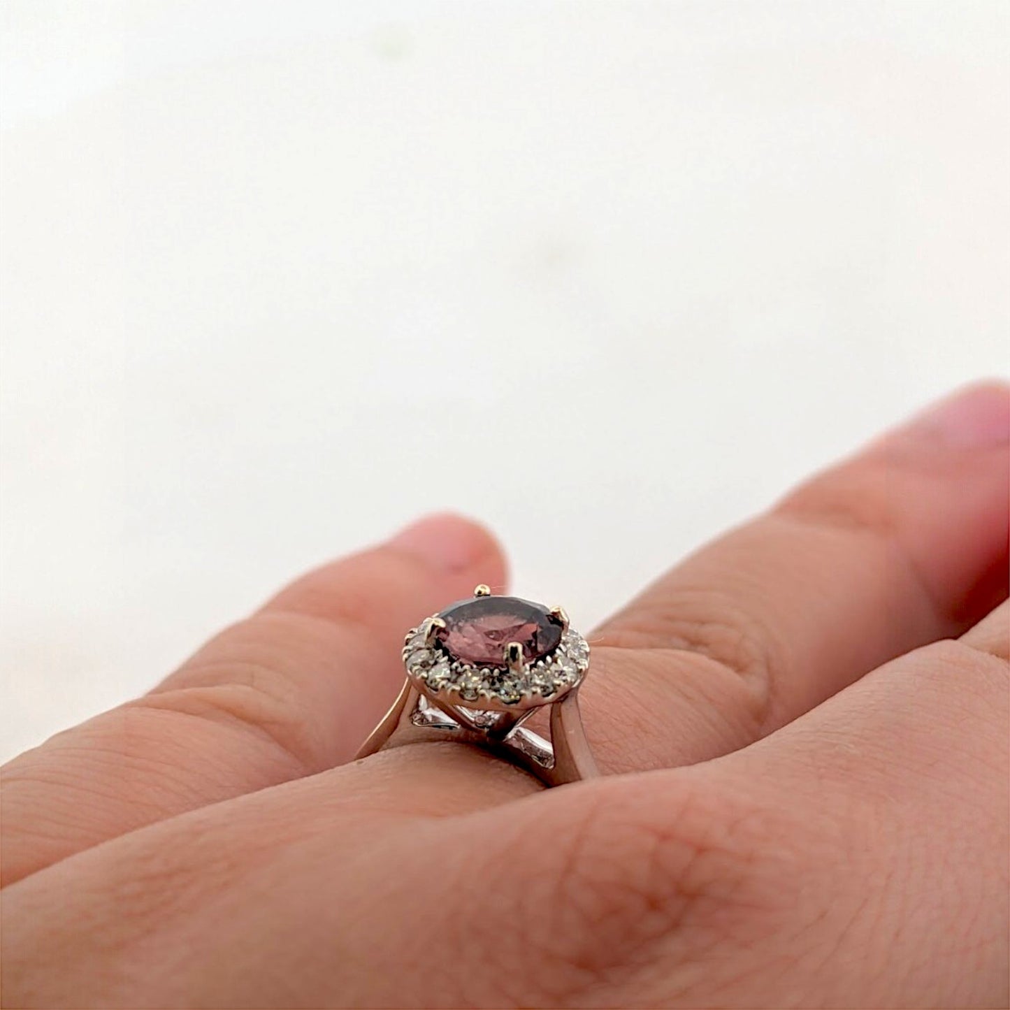 Sienna | 14K White Gold | Tourmaline and Natural Diamond | Ring