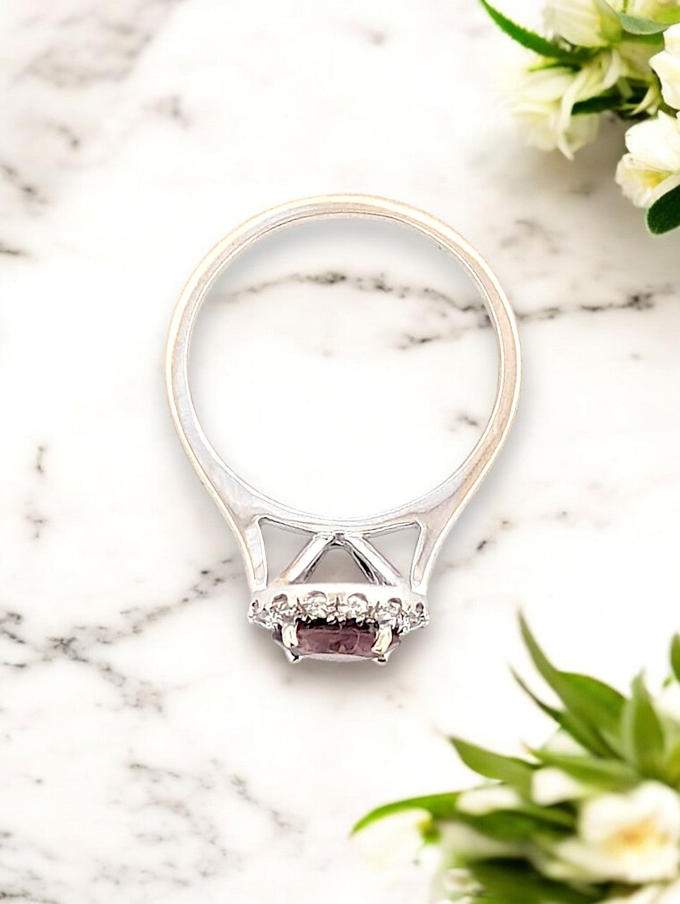 Sienna | 14K White Gold | Tourmaline and Natural Diamond | Ring