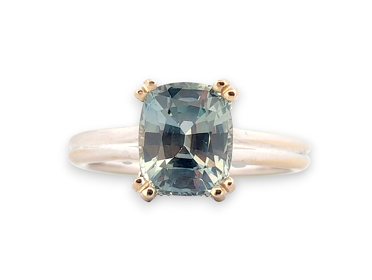 Liana | 14K White Gold | Sapphire and Natural Diamond | Ring