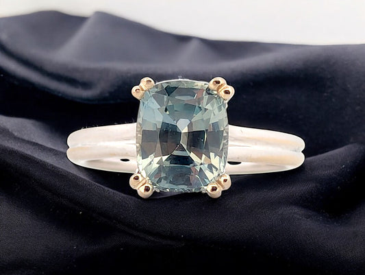 Liana | 14K White Gold | Sapphire and Natural Diamond | Ring