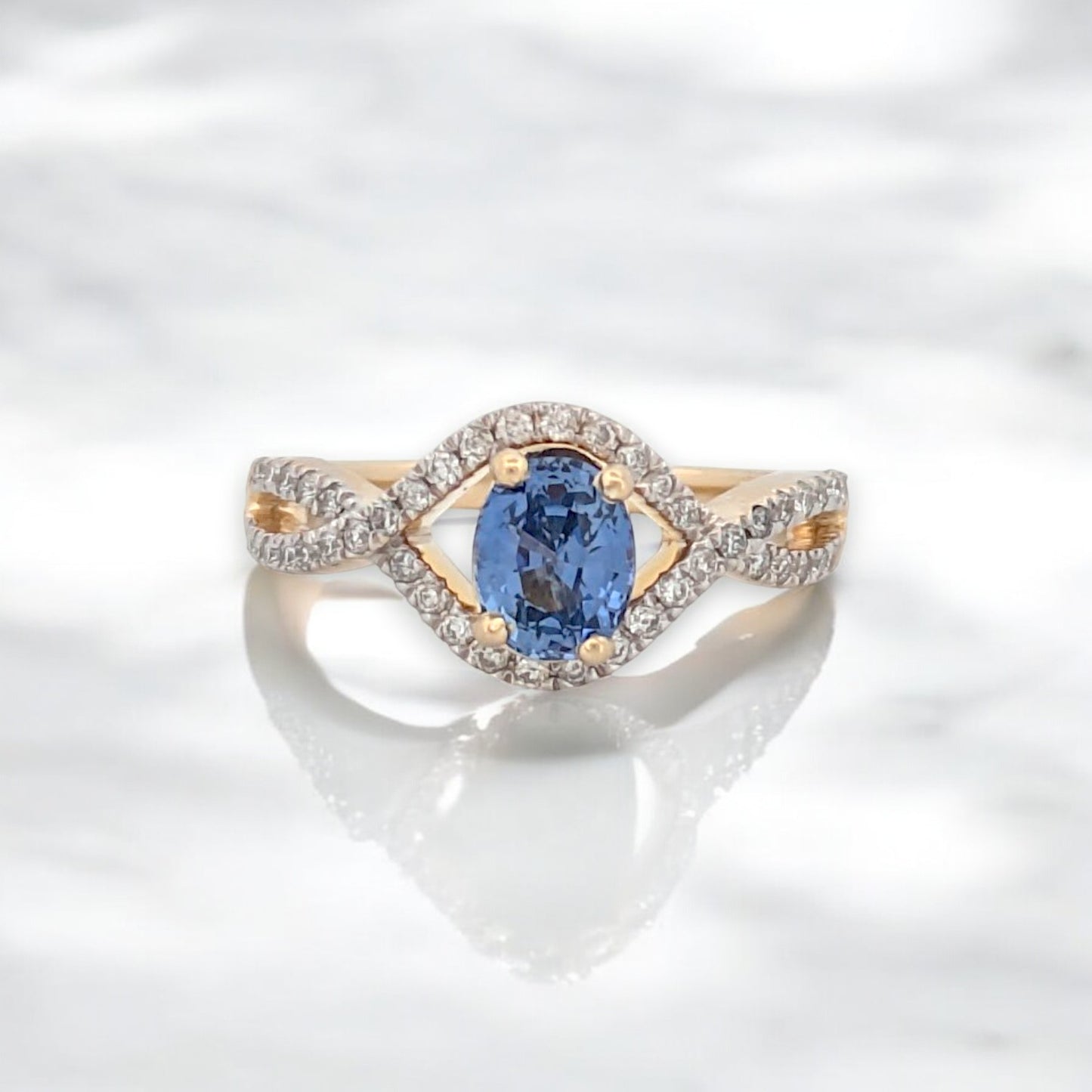 Isla | 14K Yellow Gold | Tanzanite and Natural Diamond | Ring