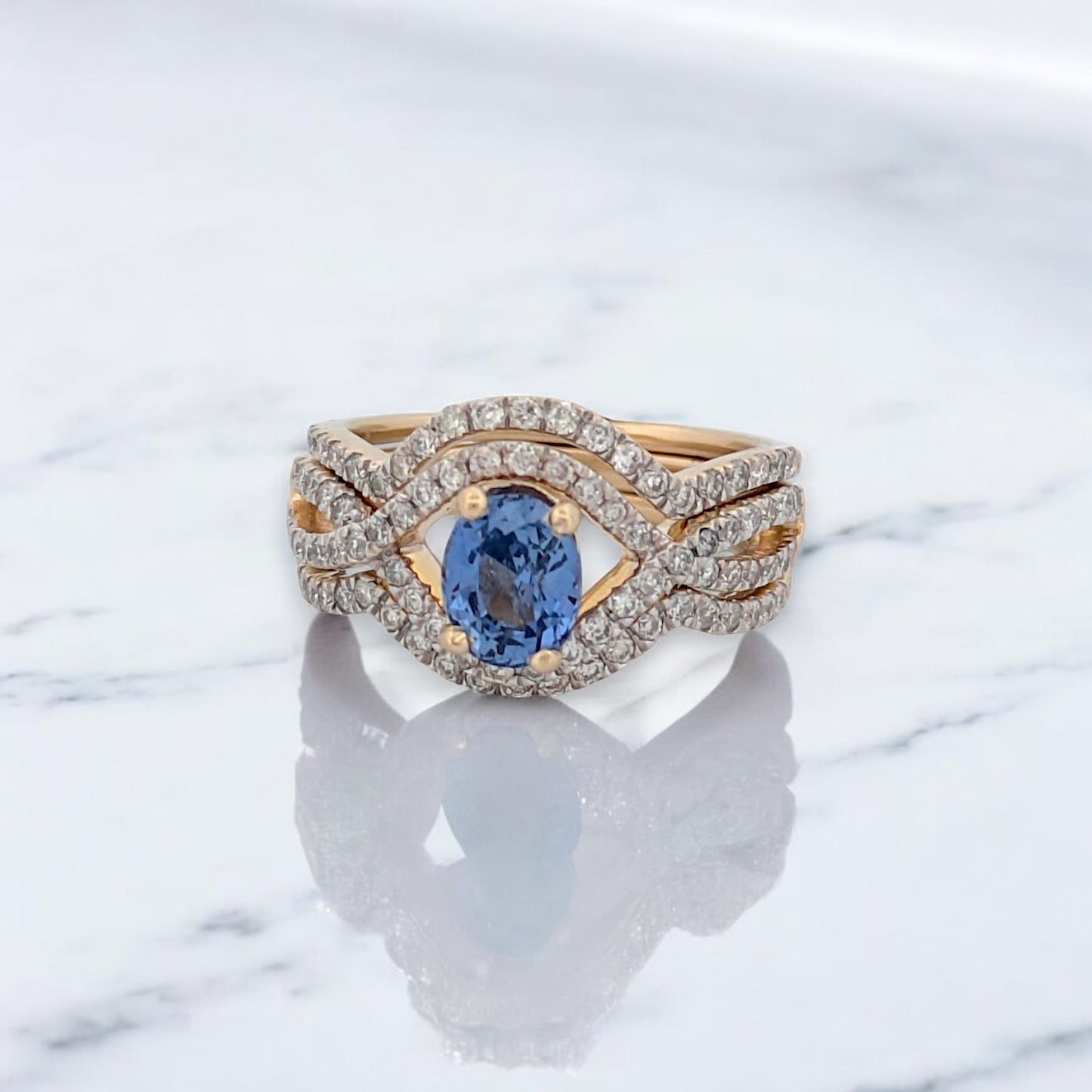 Isla | 14K Yellow Gold | Tanzanite and Natural Diamond | Ring
