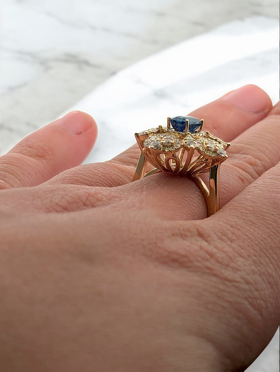 Briarcliff | 14k Yellow Gold | Sapphire and Natural Diamond | Ring