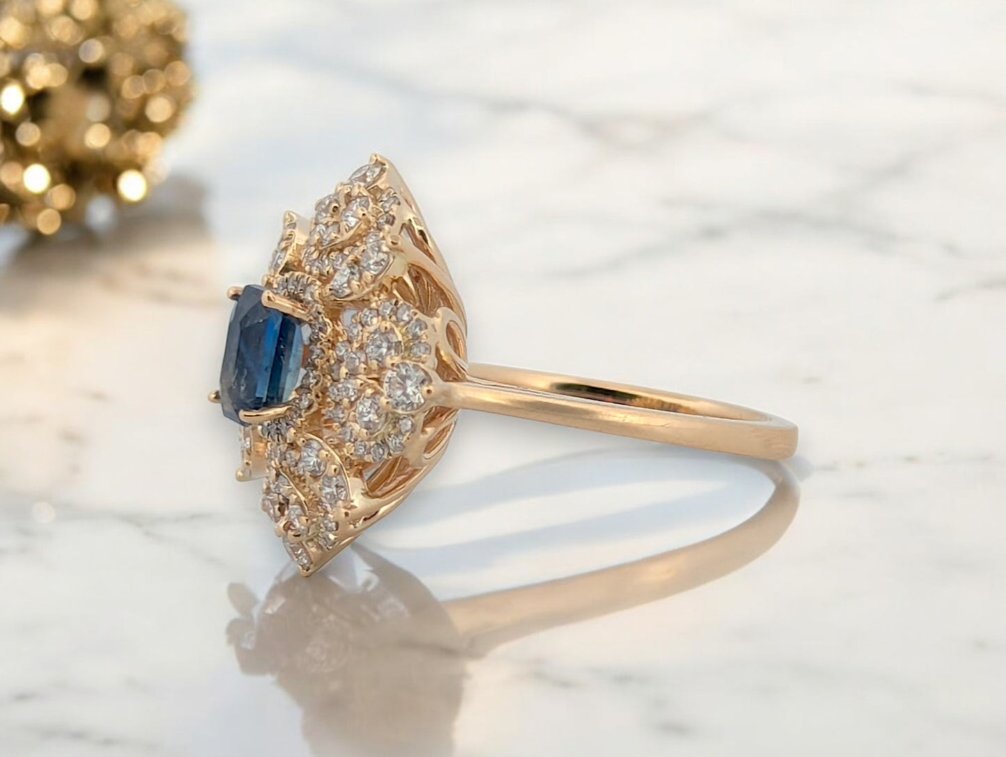 Briarcliff | 14k Yellow Gold | Sapphire and Natural Diamond | Ring