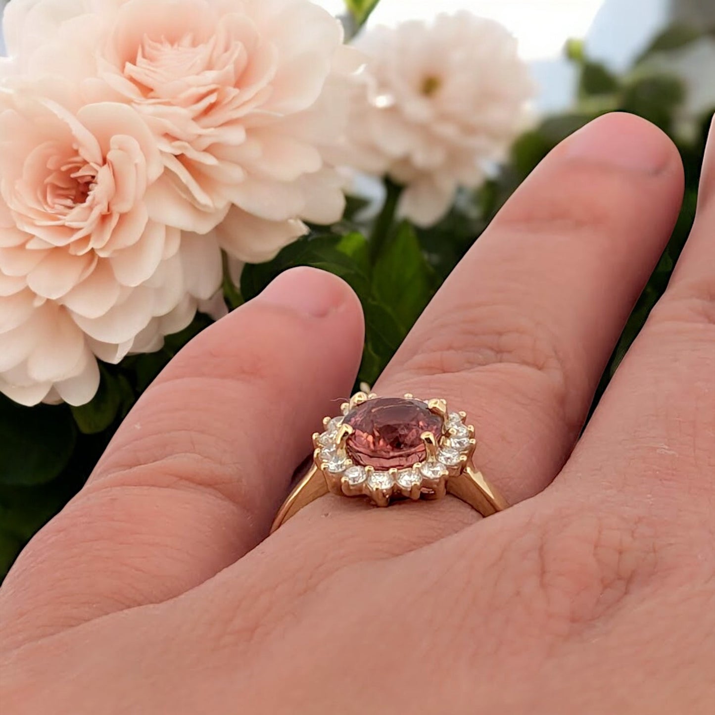 Calista | 14K Yellow Gold | Tourmaline and Natural Diamond | Ring