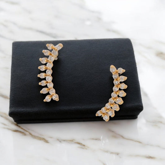 14k yellow gold post earrings with .23 ctw natural round diamonds