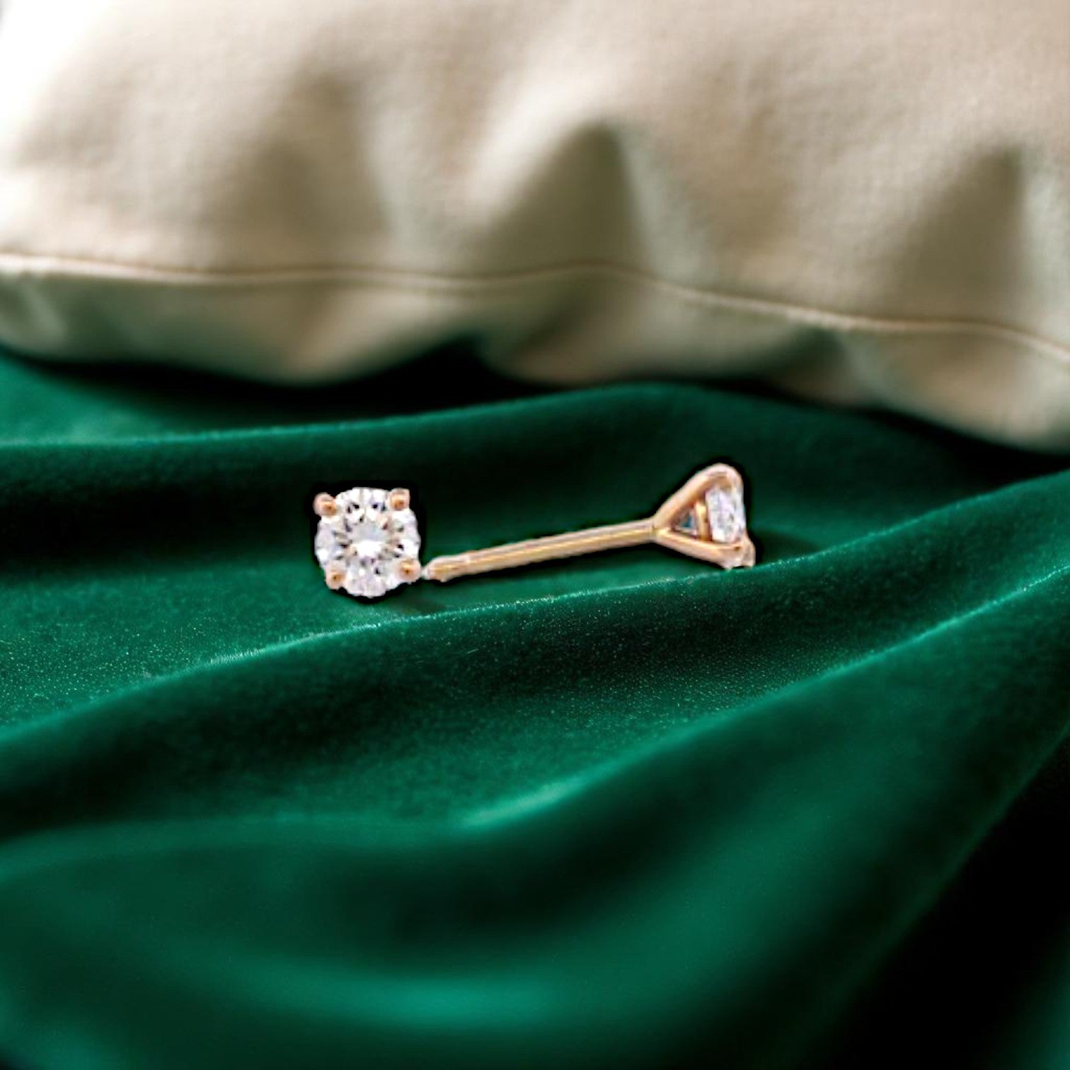 14k Yellow Gold Stud Earrings with .50 ctw Round Lab-Grown Diamonds