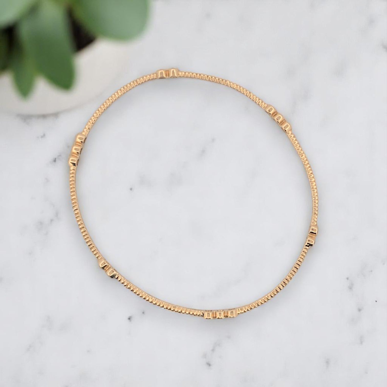 14K yellow gold bracelet with .29ct natural diamonds, named Sunniva.