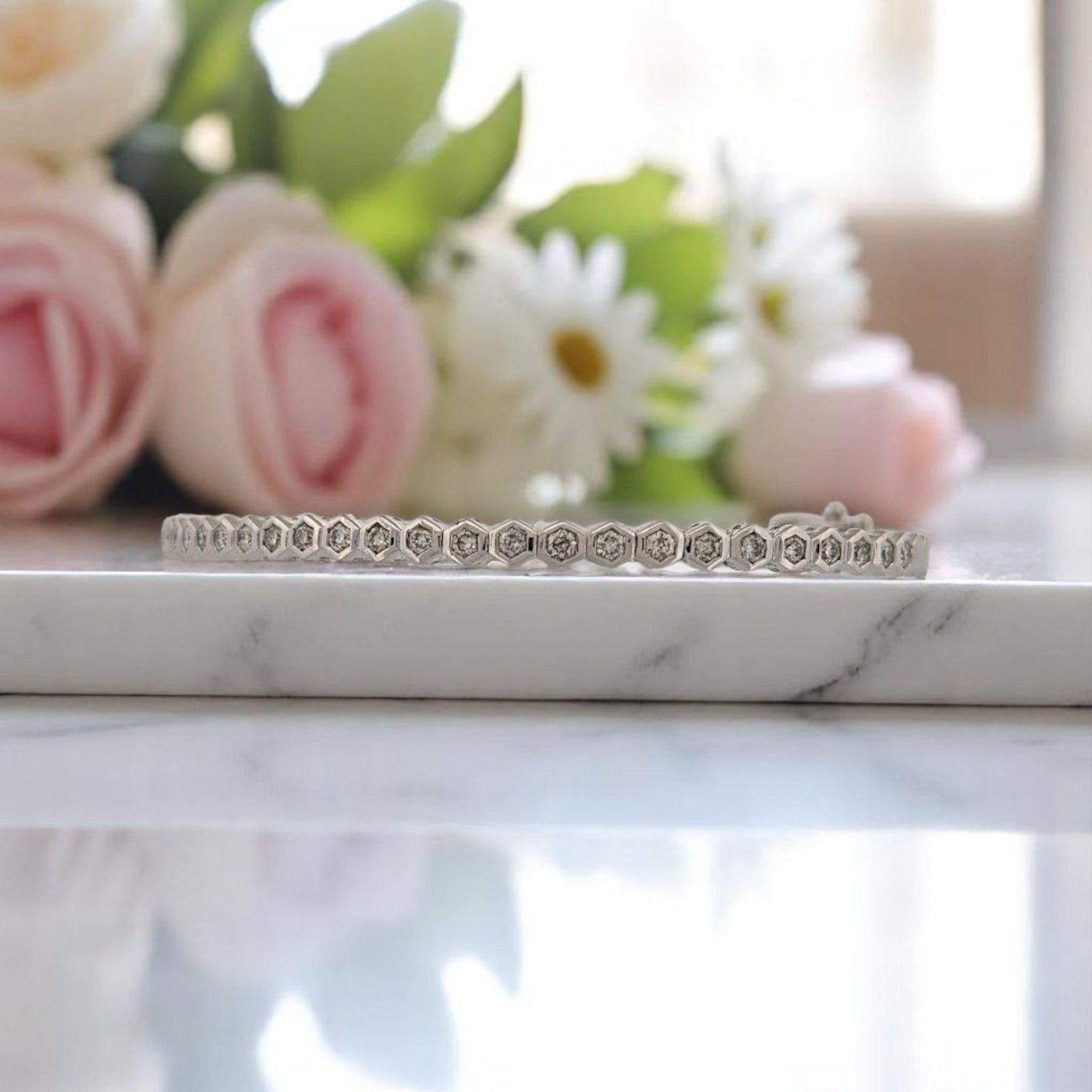 Echo | 14K White Gold | Natural Diamond | Bracelet