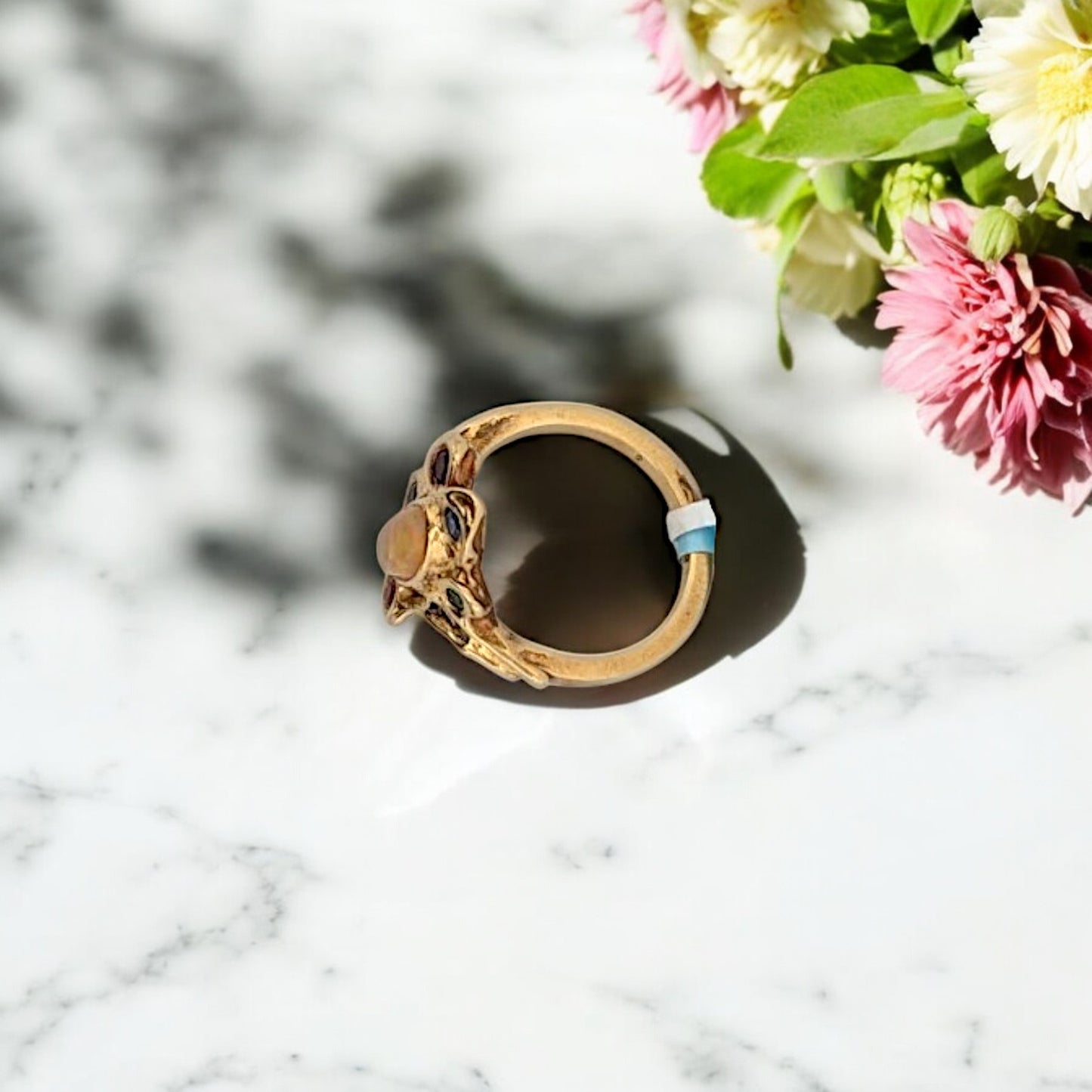 Andrea | 18k Yellow Gold | Opal and Sapphire | Ring