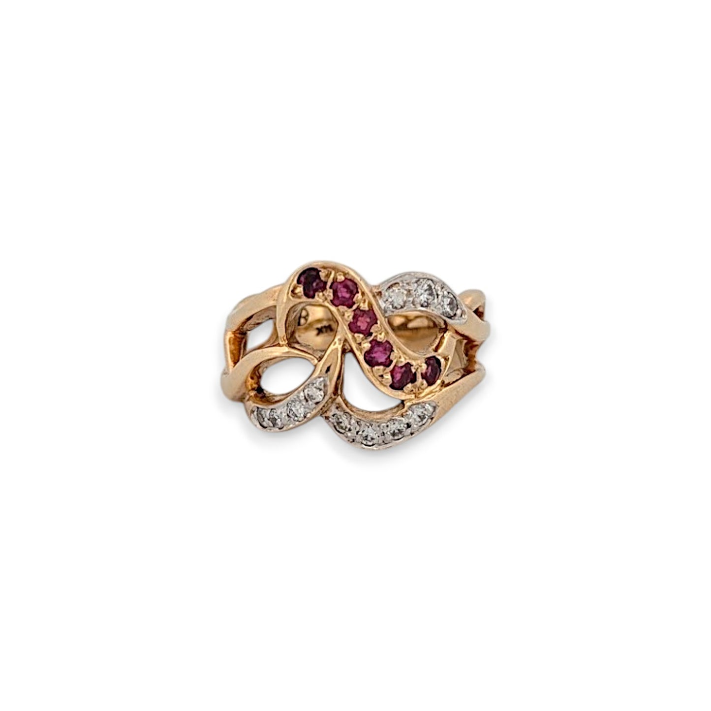 Benoite | 14K Yellow Gold | Ruby and Natural Diamonds | Ring