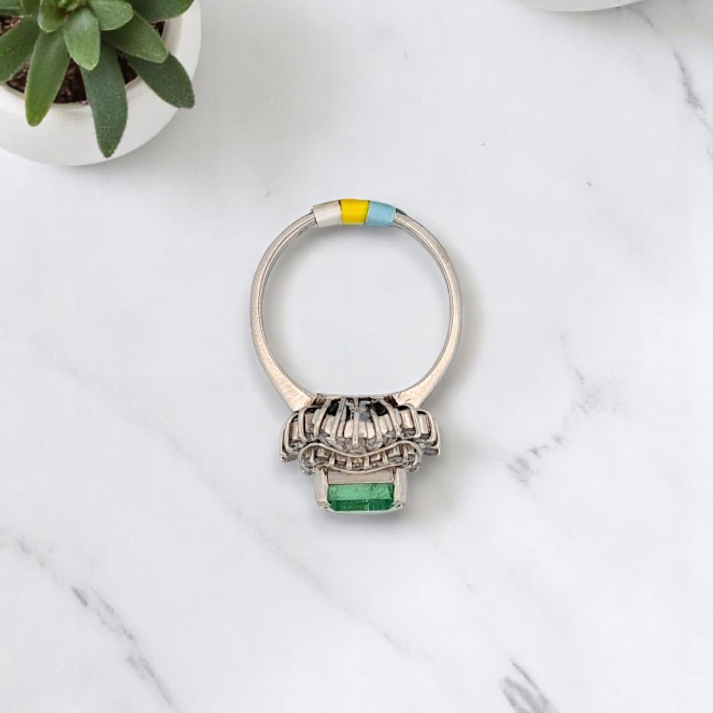 Thekla | Platinum | Emerald and Natural Diamond | Ring