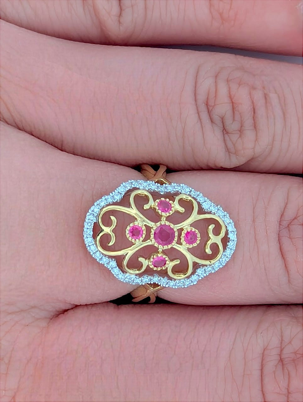 Sylvie | 10k Yellow Gold | Ruby and Natural Diamond | Ring