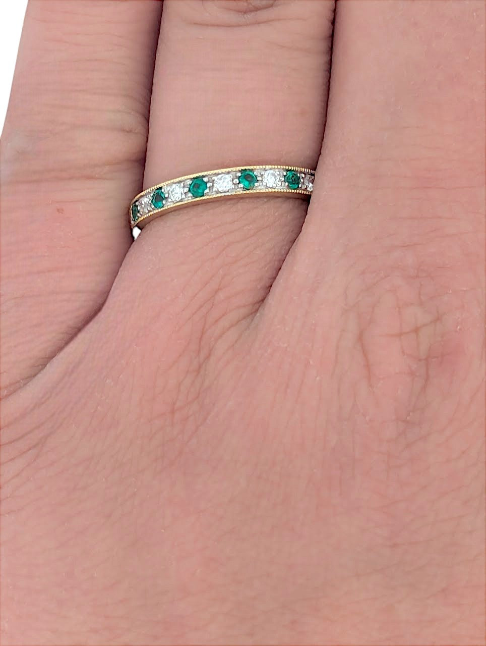 Wren | 10K Yellow Gold | Emerald and Natural Diamond | Ring