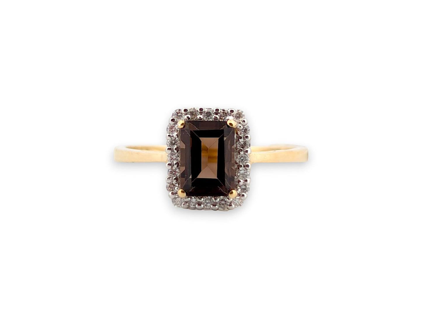 Lunaria | 10k Yellow Gold | Quartz and Natural Diamond | Ring