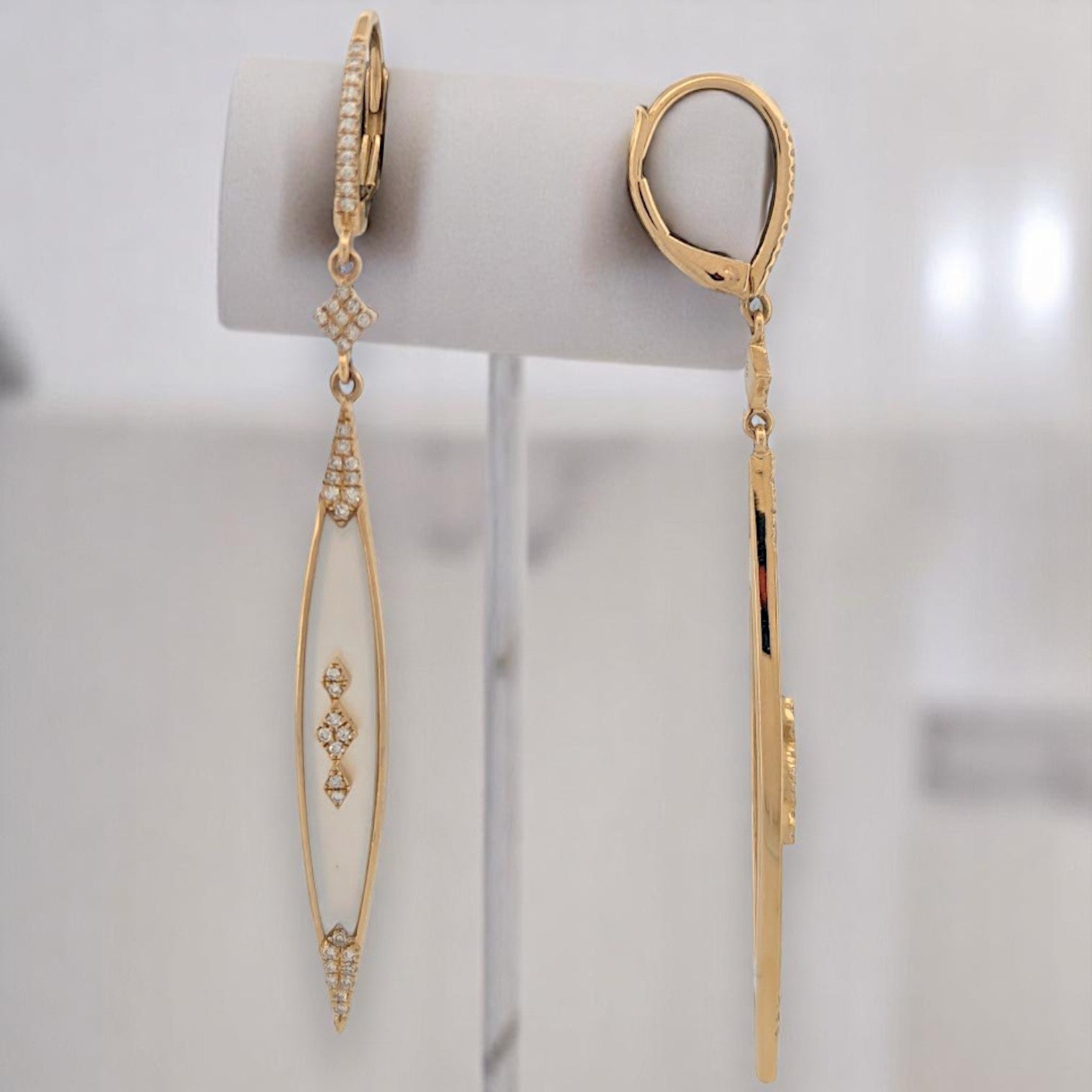 luxury gold earrings with diamonds