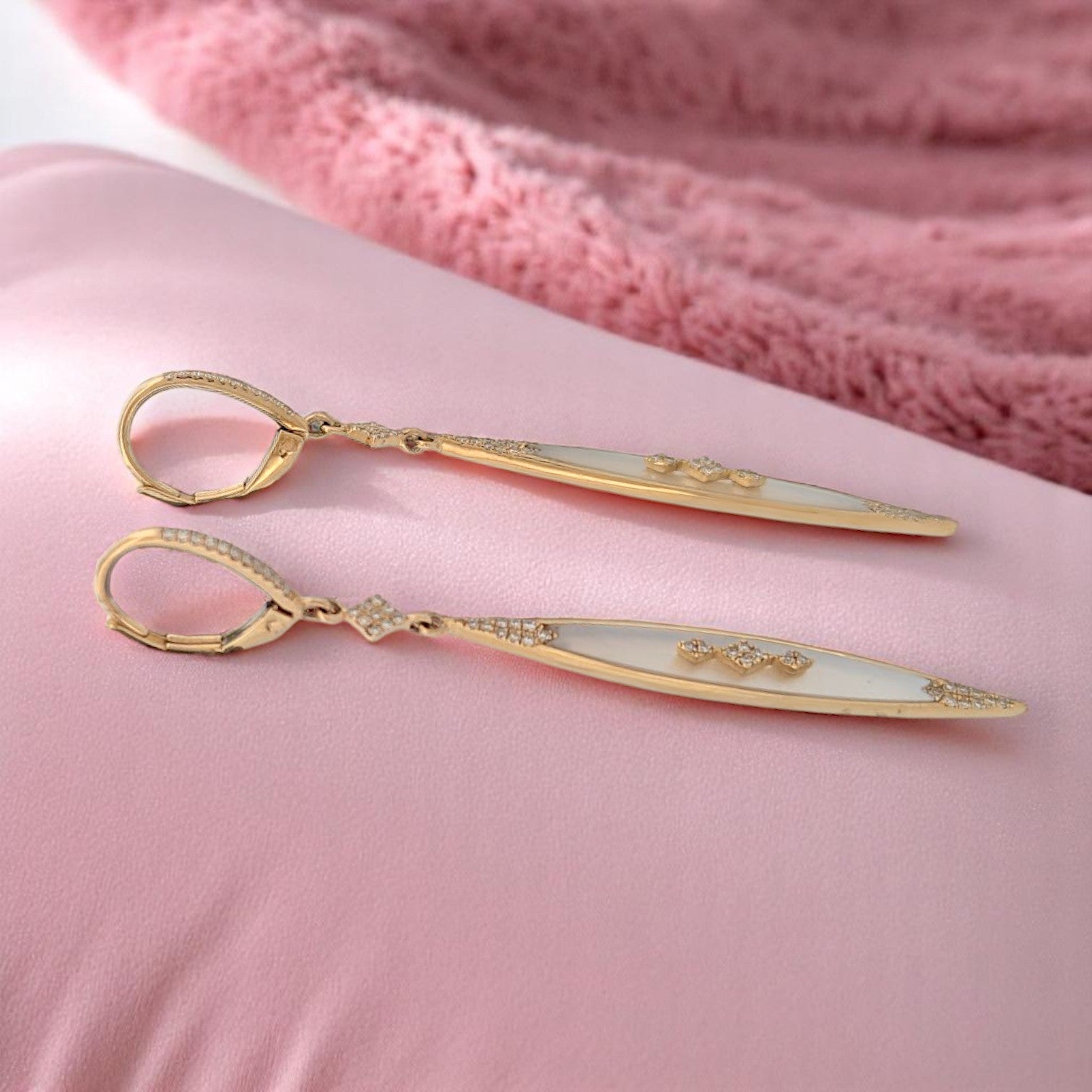 mother of pearl bridal earrings