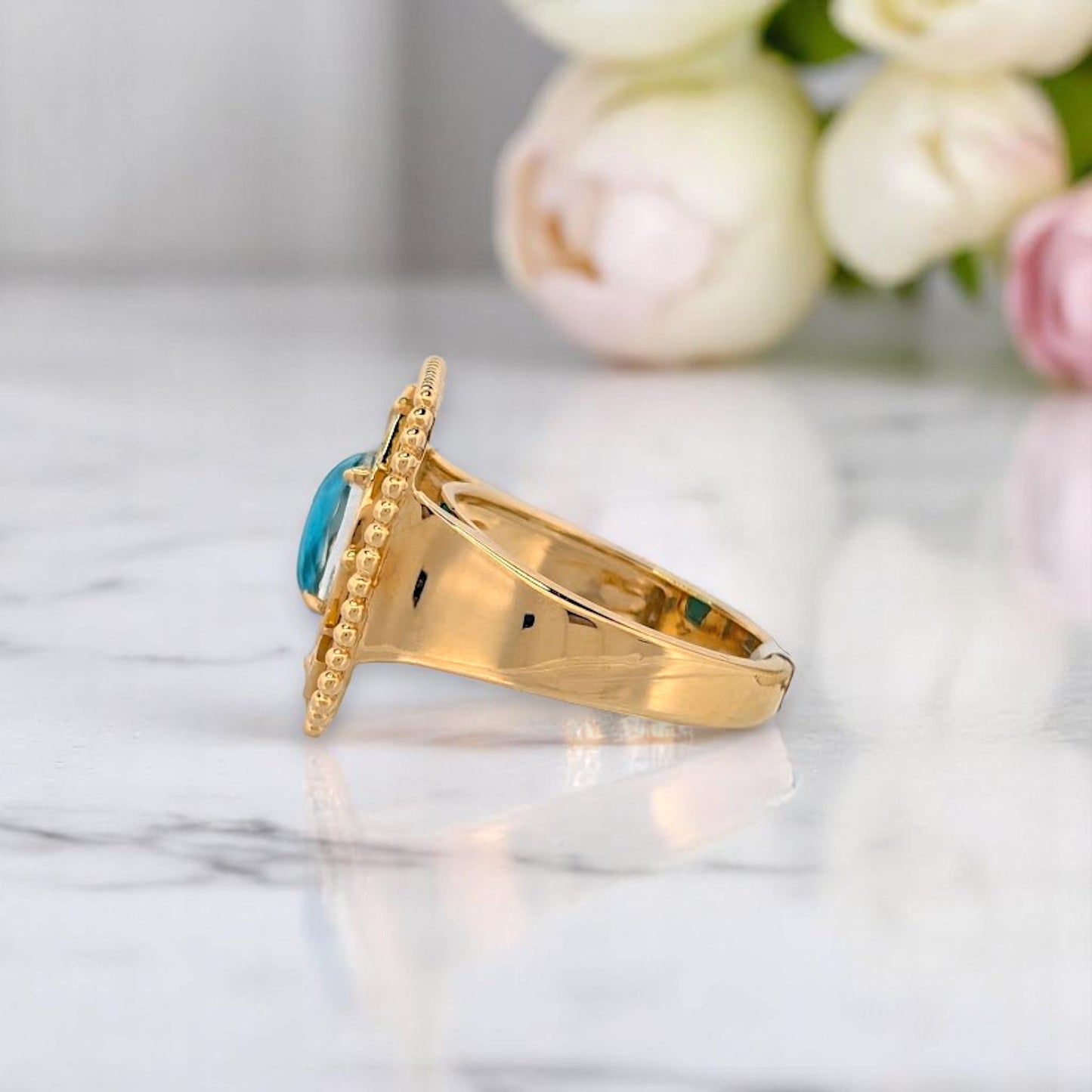 Fable | 18K Yellow Gold | Turquoise and Natural Diamond | Ring