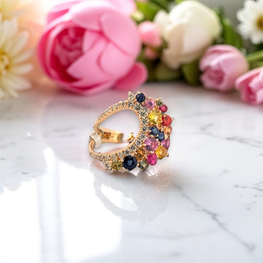 Palmer | 14k Yellow Gold | Sapphire and Natural Diamond | Ring