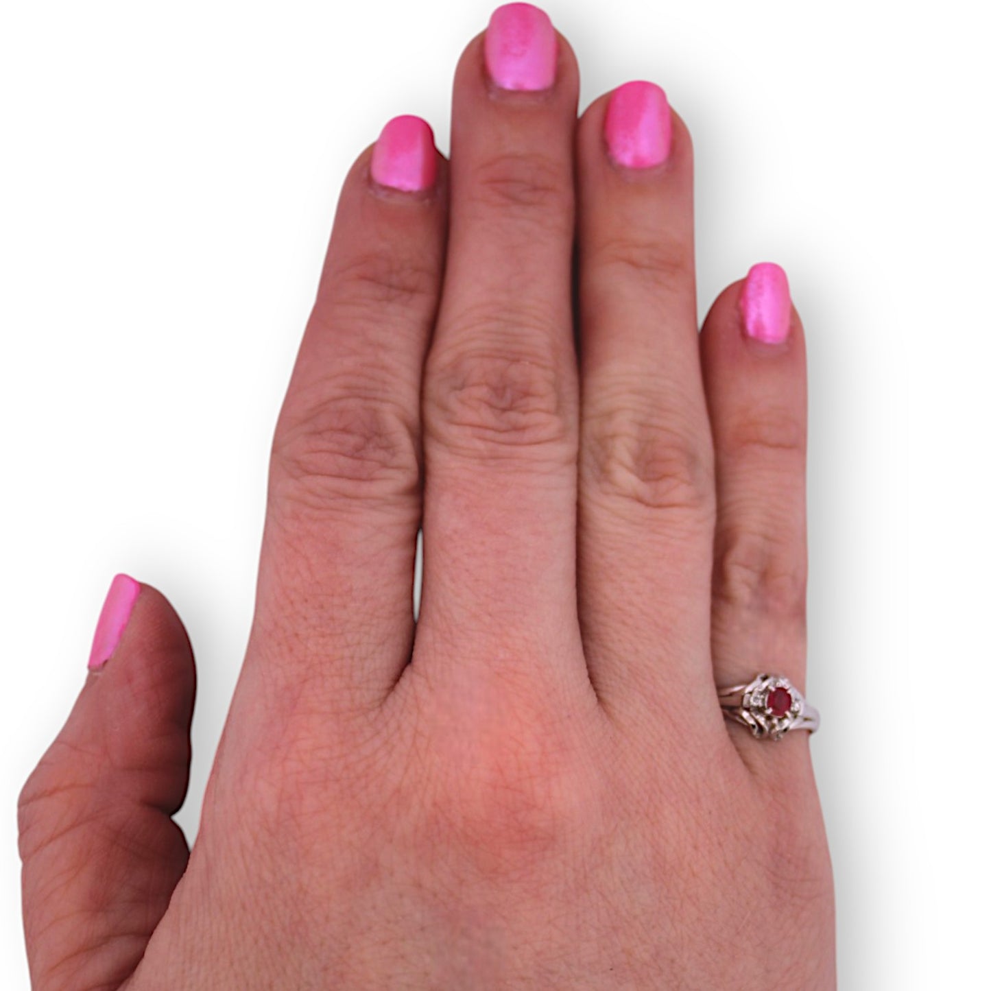 Zelda | Estate | Platinum | Ruby and Natural Diamond | Ring