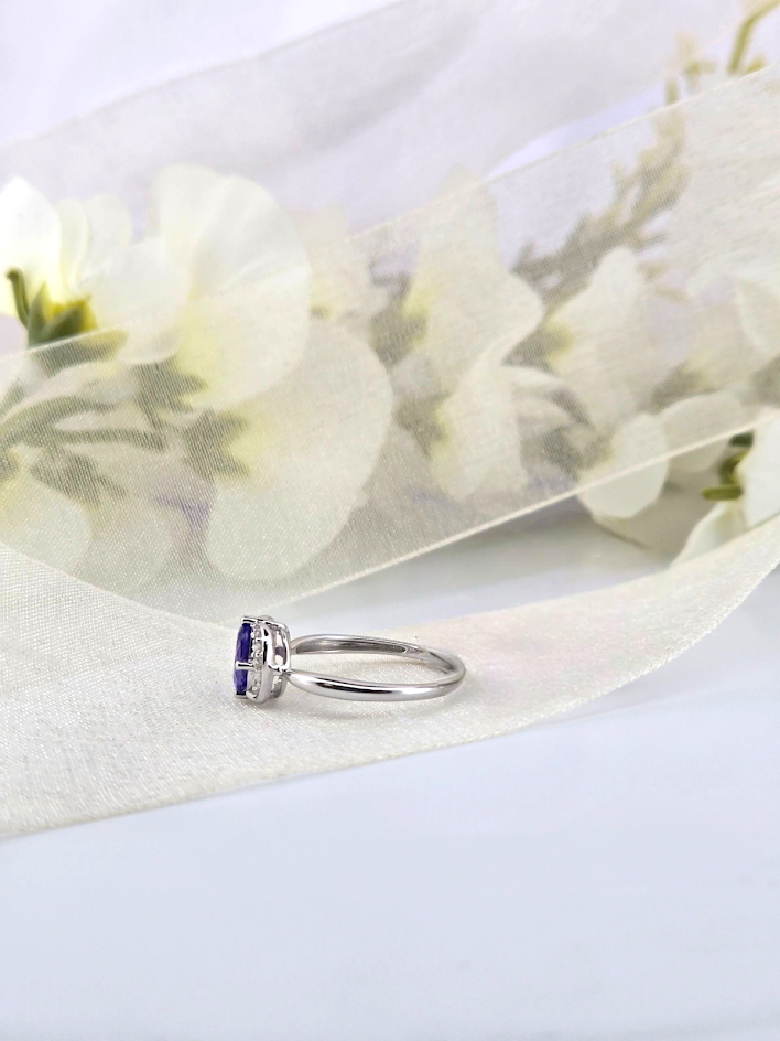 Seri | 18k White Gold | Tanzanite & Natural Diamond | Ring