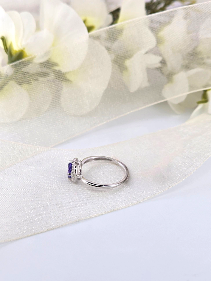 Seri | 18k White Gold | Tanzanite & Natural Diamond | Ring
