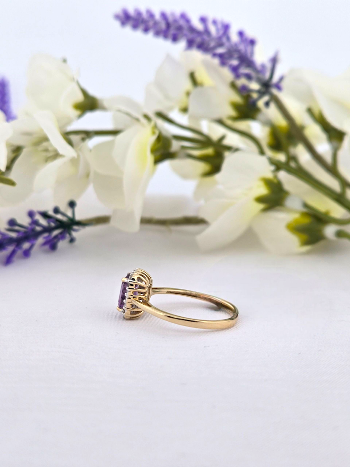 Brooke | 10k Yellow Gold | Amethyst | Diamond | Ring