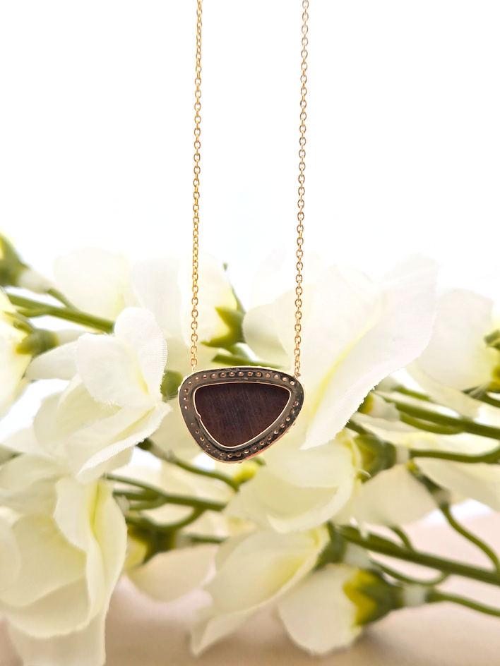Maylin | 14k Yellow Gold | Opal & Natural Diamond | Necklace