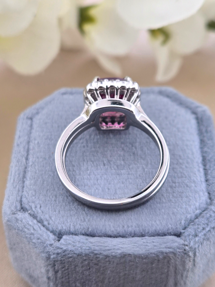 Martha | 14k White Gold | Tourmaline & Natural Diamond | Ring