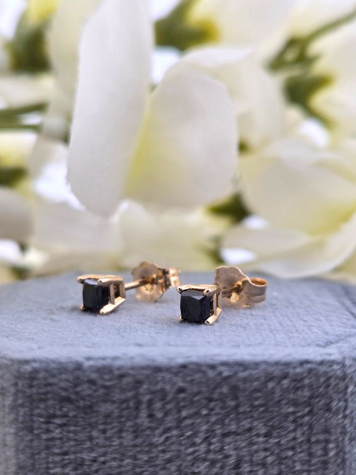 Maple | 14k Yellow Gold | Black Diamond | Earrings