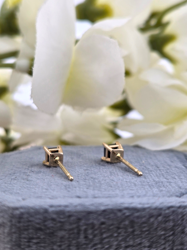 Maple | 14k Yellow Gold | Black Diamond | Earrings