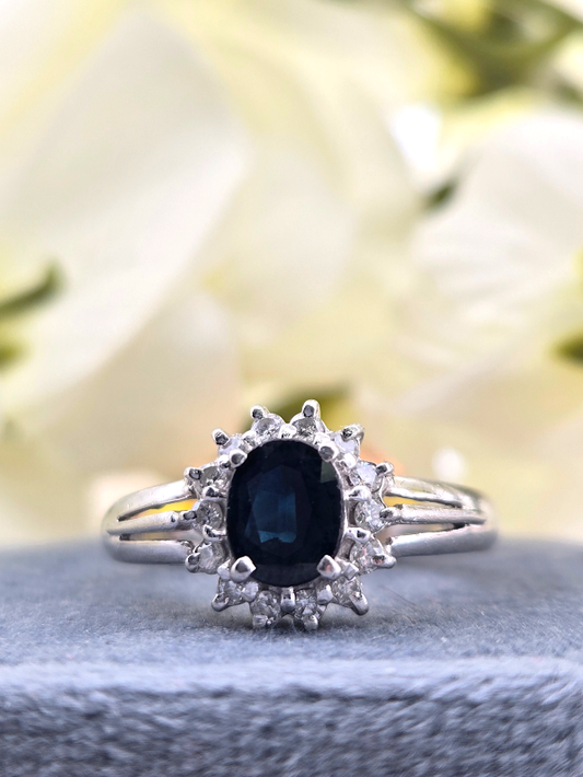 Adrienne | Platinum | Sapphire & Natural Diamond | Ring