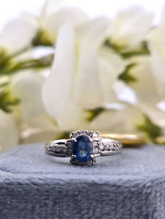 Eileen | Platinum | Sapphire & Natural Diamond | Ring