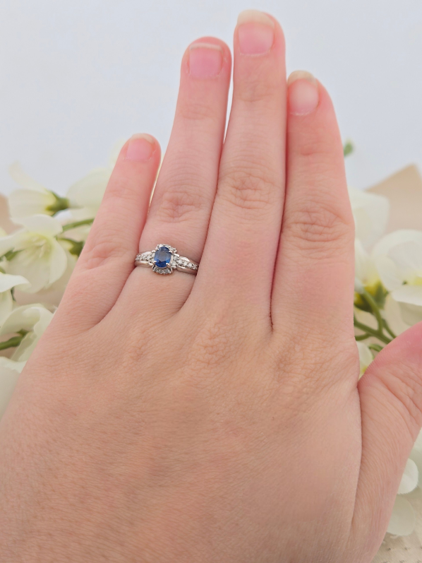 Eileen | Platinum | Sapphire & Natural Diamond | Ring