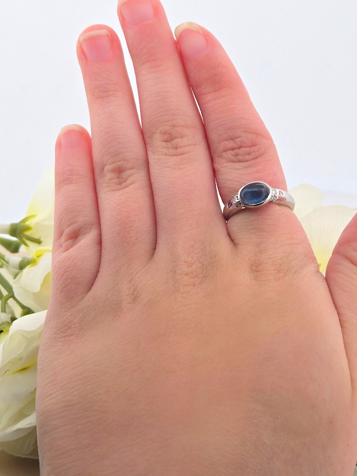 Maddie | Platinum | Blue Sapphire, Pink Sapphire, & Natural Diamond | Ring