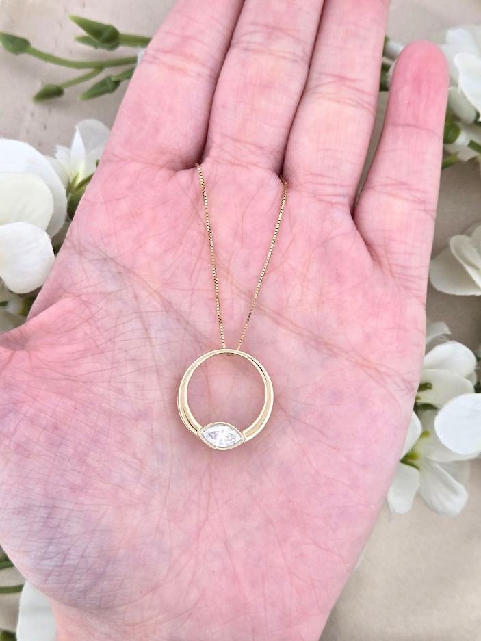 Seren | 14K Yellow Gold | Natural Diamond | Pendant