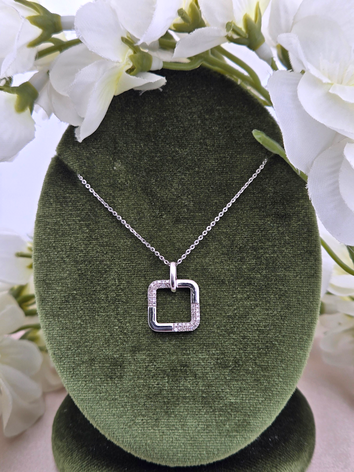Hazel | 10k White Gold | Natural Diamond | Necklace