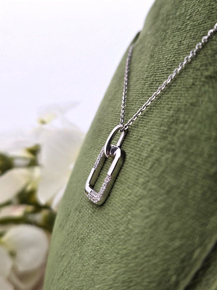 Hazel | 10k White Gold | Natural Diamond | Necklace