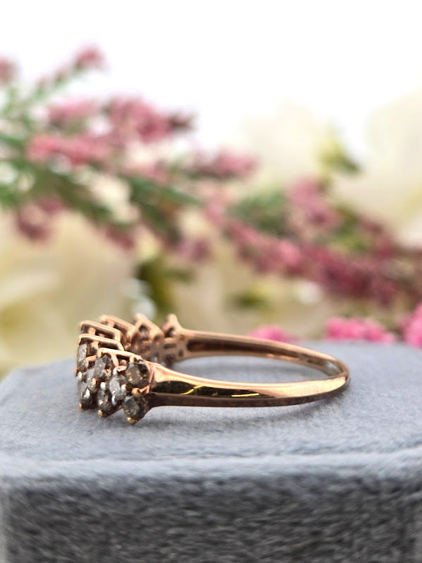 Thalindra | 14k Rose Gold | Chocolate & White Diamonds | Ring