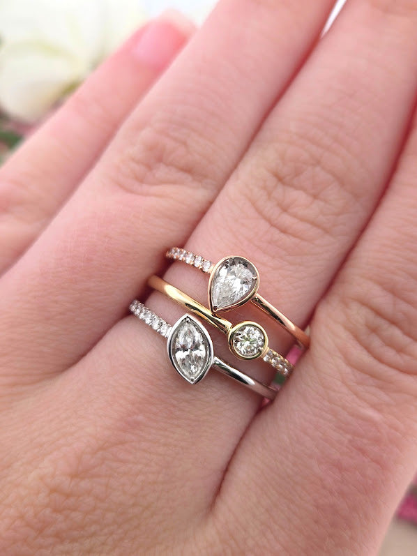 Jannie | 14k Rose, Yellow, & White Gold | Natural Diamond | Ring