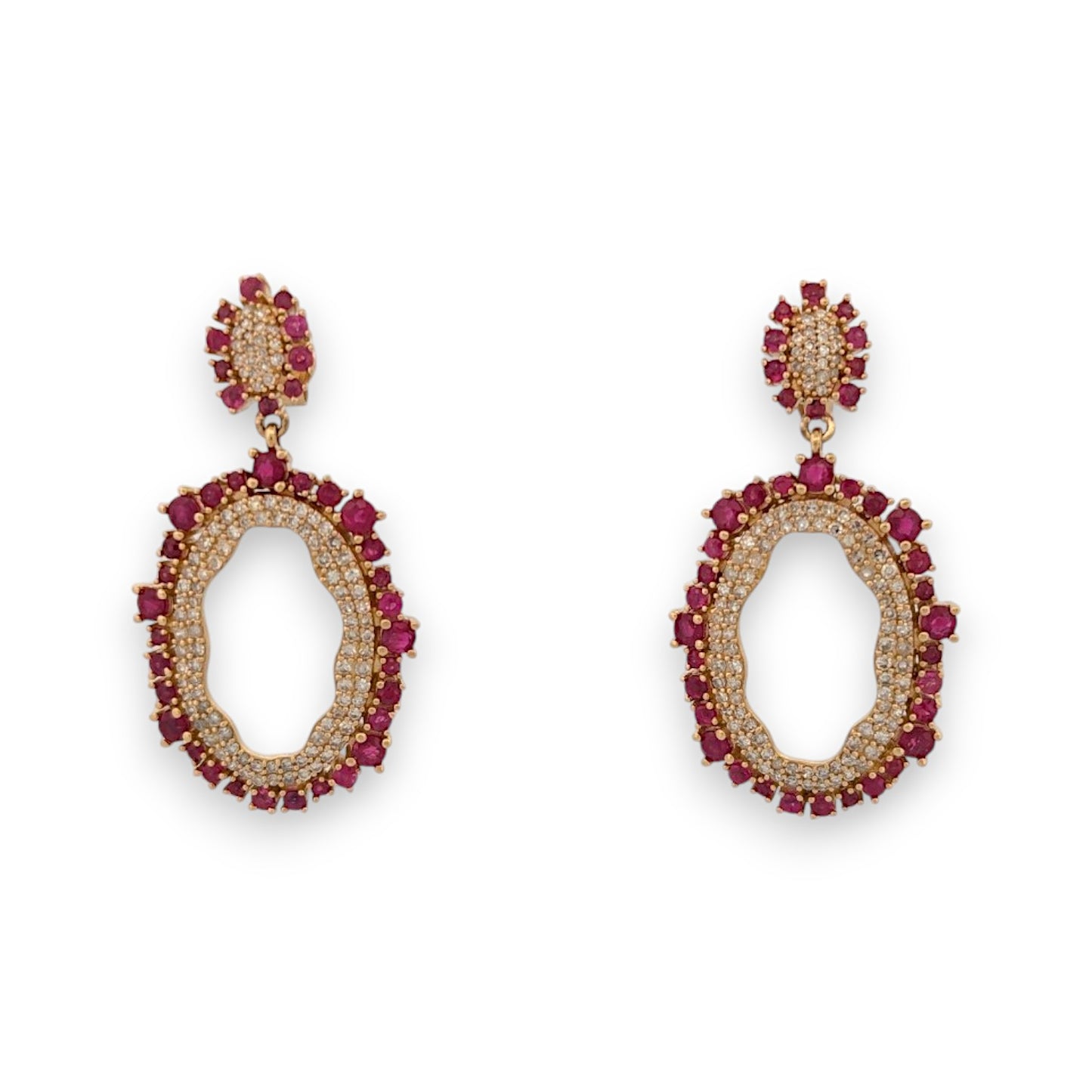 Sorrel | 14K Yellow Gold | Ruby and Diamond | Earrings