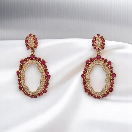 Sorrel | 14K Yellow Gold | Ruby and Diamond | Earrings