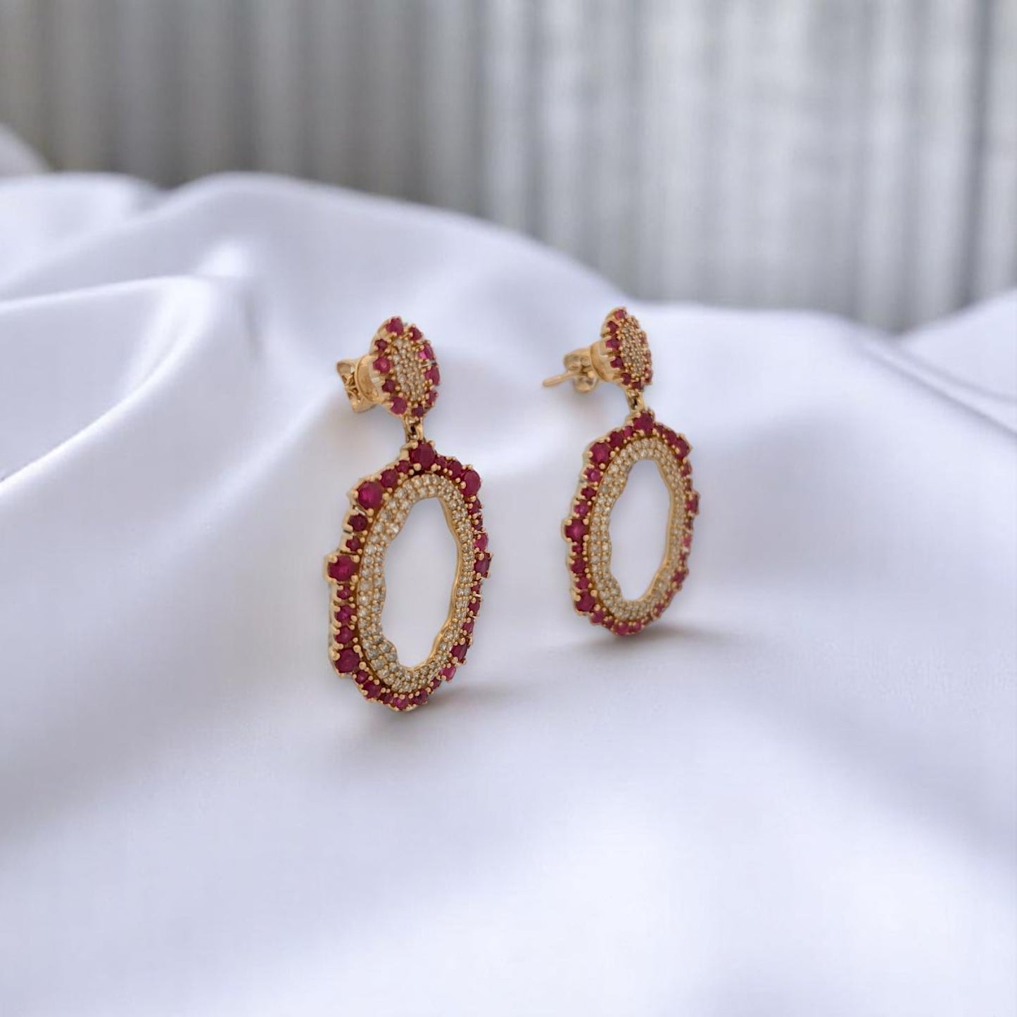 Sorrel | 14K Yellow Gold | Ruby and Diamond | Earrings